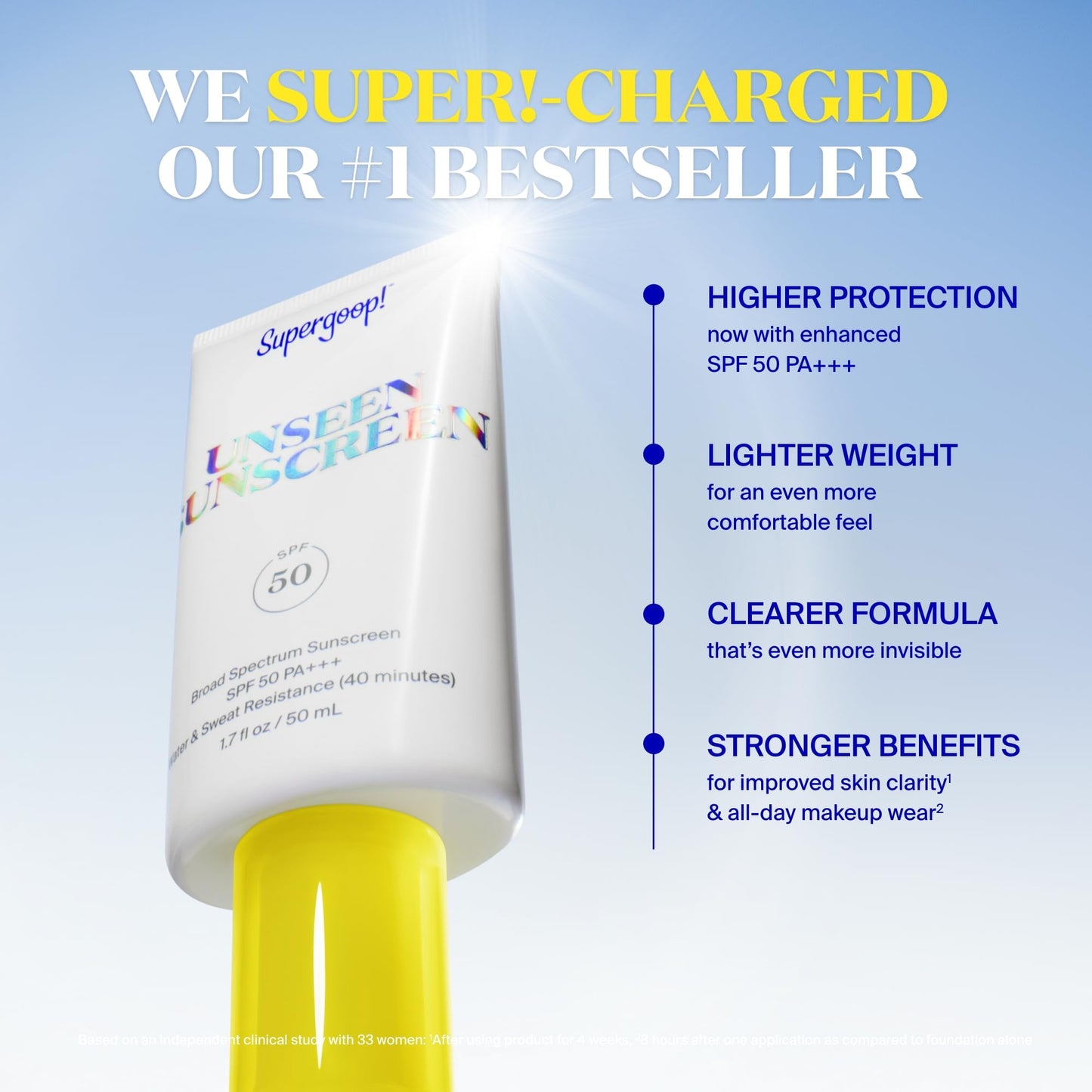 Supergoop! Unseen Sunscreen SPF 50 Invisible Sun Protection for Face (1.7 fl oz) + PLAY Everyday Lotion SPF 50 (18 fl oz) - Broa