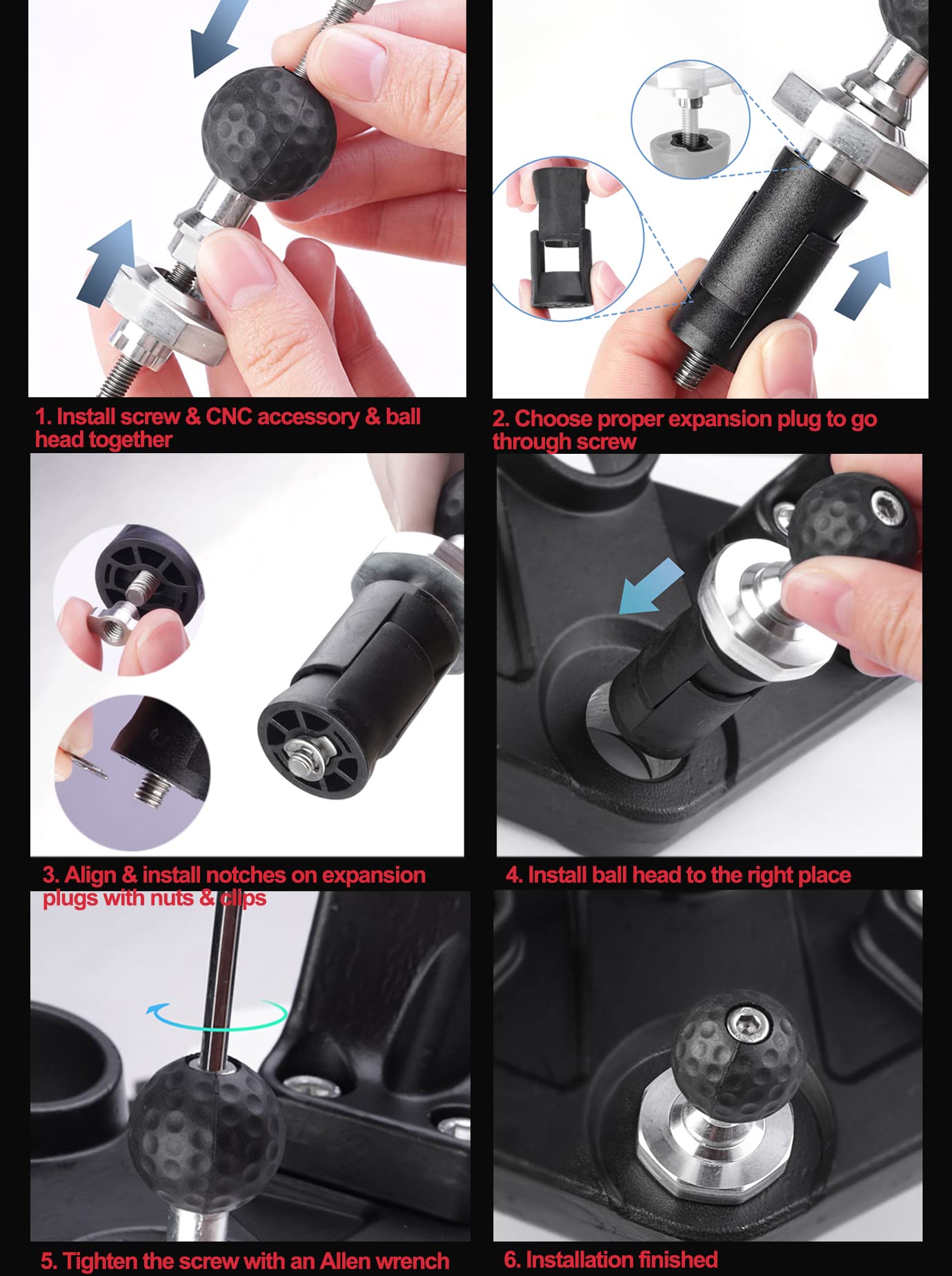 Imestou Motorcycle Fork Stem Mount 1 Inch Ball Base Adapter Suitable For Ram B Size Phone Mounts, Fits For 12-30Mm Stem Holes, W
