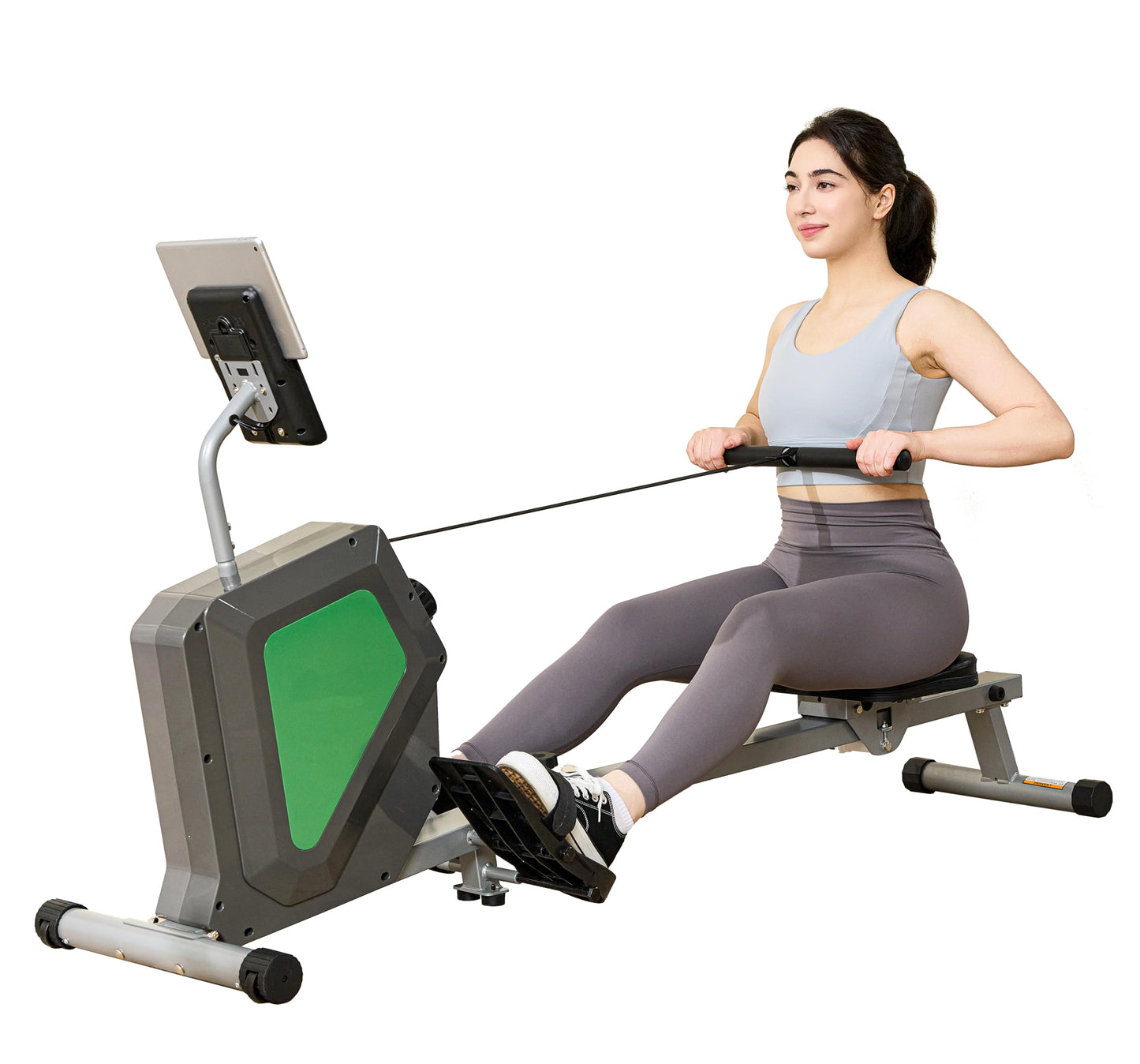 CUDOEEAI Magnetic Rowing Machine, Quiet Foldable Rower with 8-Level Resistance, LCD Monitor & Tablet Holder, Full-Body Low-Impact Cardio Equipment, Optional 2-in-1 Strength Training (Gray SRM2000)
