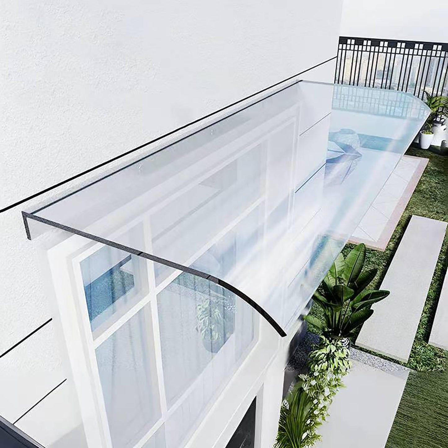 Invisible Rain Shelter Cover, Window Awning, Outdoor Rain Shelter Rain Snow Protection Roof Shade Coverfor Outdoor Front Door Patio, Window wait-transparent-40x50cm/15.7x19.6in