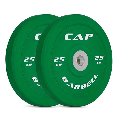 CAP Barbell Competition Olympic Bumper Plate Set, Green, 25 lb Pair