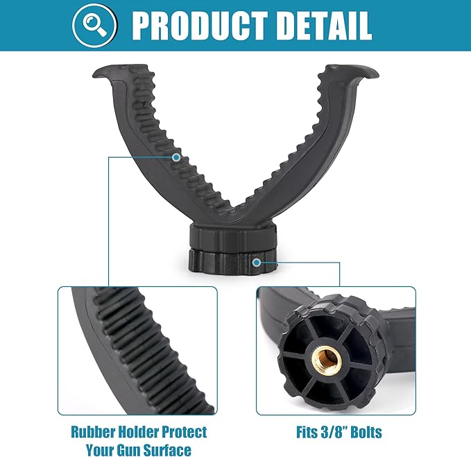 HUNTPAL Gun Rest Rifle Stand Tripod Shooting Stick for Range Table Bench Shooting Practice, Portable Adjustable Compact Aluminum Construction Gun Holder with 360° Swivel V Yoke Head