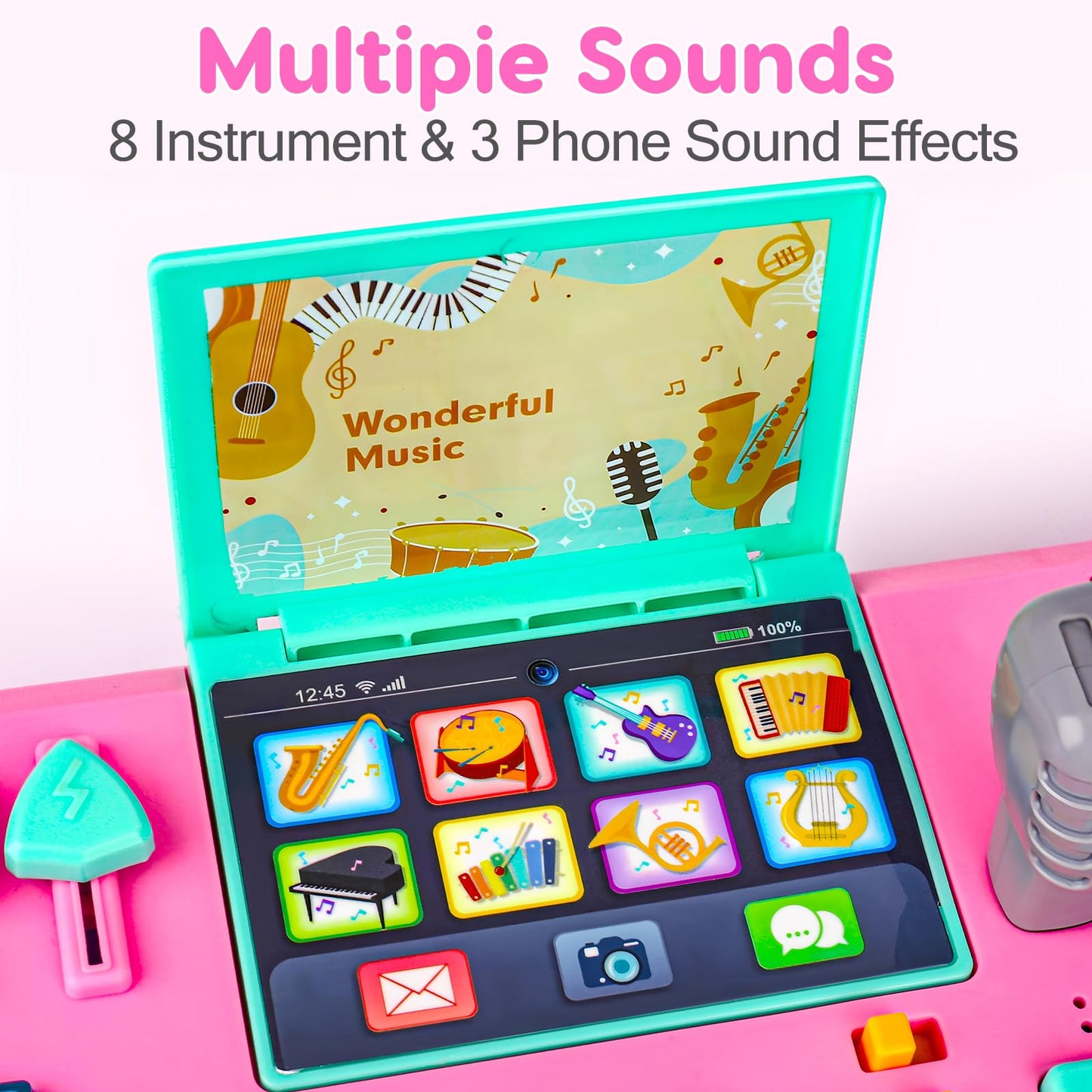Baby DJ Table for Toddlers 1-3 with Music & Light, Musical Baby Piano Toys 6-9-12-18 Months Toddler Activity Table Music Instruments Learning Toys for 1 Year Old Girl Birthday Gifts Toddler Age 0-2