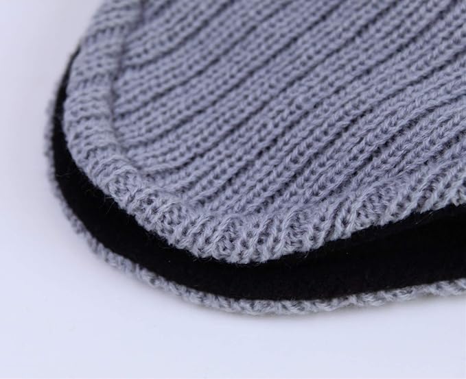 Connectyle Men's Knit Winter Hat with Ear Flaps Fleece Lined Beanie Warm Knitted Skull Cap Beanies Watch Hat