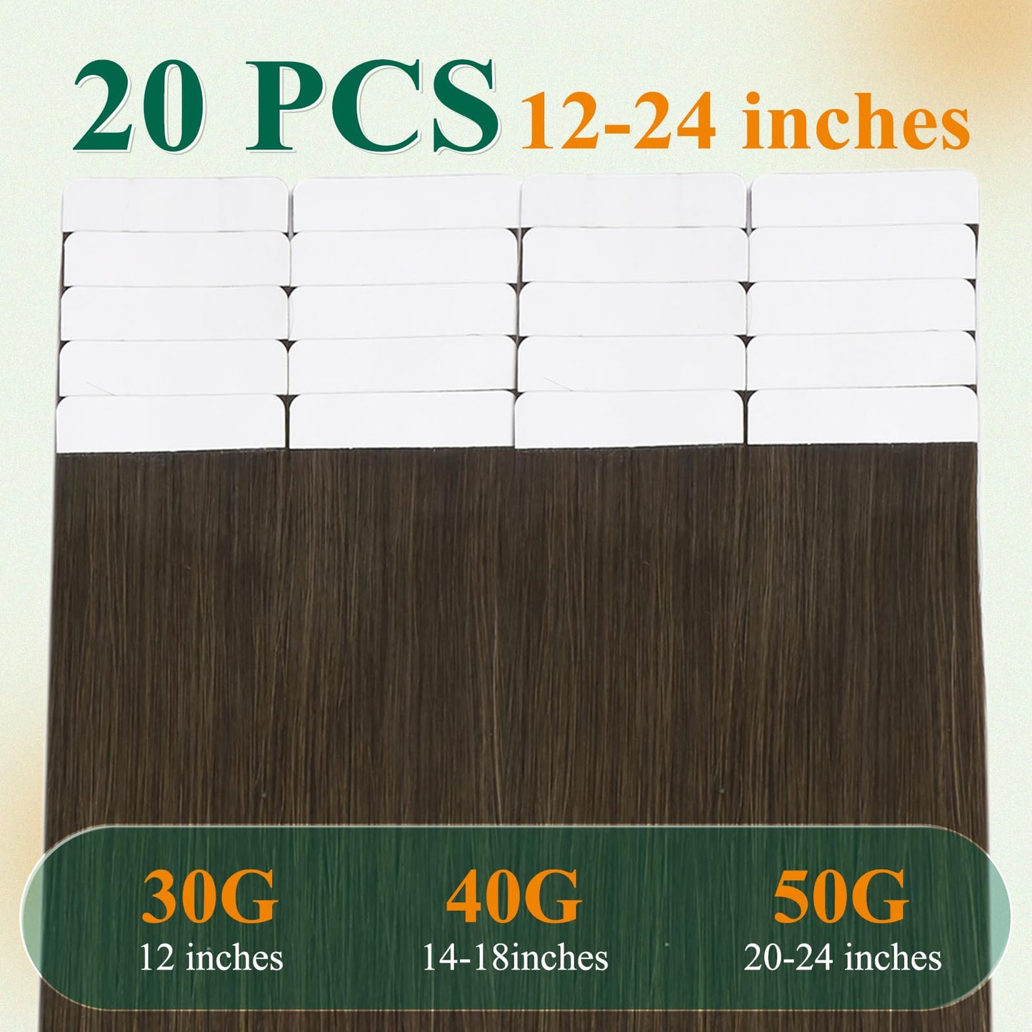Easyouth Tape in Hair Extensions Ombre Tape in Human Hair Extensions Dark Brown with Medium Brown Ombre Golden Blonde Remy Human
