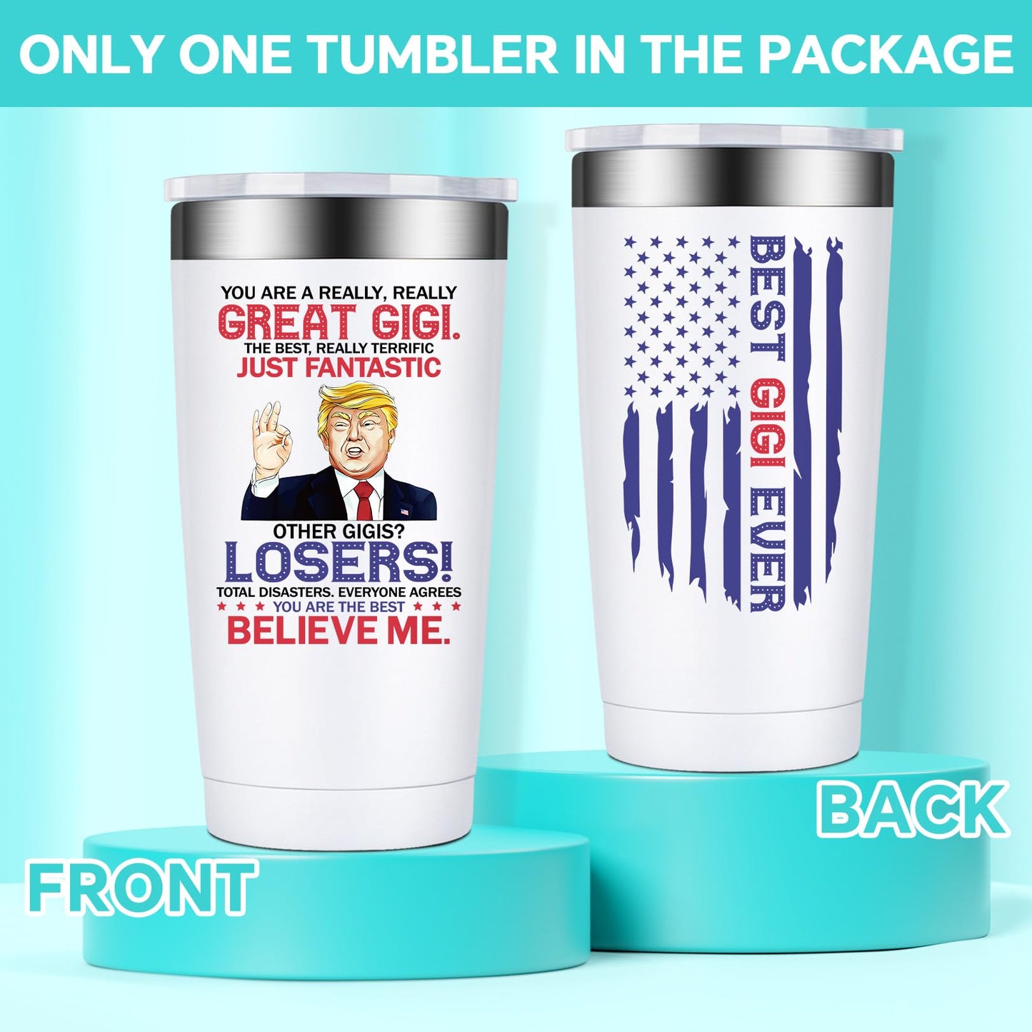 BIRGILT Gigi Gifts for Grandma - Christmas Gifts for Gigi - Best Gigis Ever Gift for Birthday, Grandparents Day, Thanksgiving, Mothers Day - Best Gigis Cup Tumbler 20oz