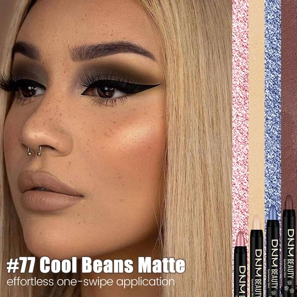 evpct Black Cocoa Matte Cream Eye Shadow Sticks Brightener Pencils for Women, Black Cocoa Silky Eyeshadow Applicator Stick Pen W