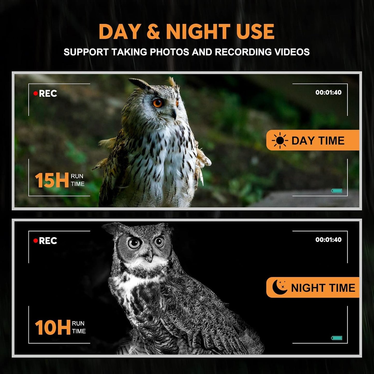 WOSPORTS 4K Night Vision Goggles - 16MP Photo, up to 80x Magnification, 10X Optical & 8X Digital Zoom, 1015FT Vision, 3" Screen, 5000mAh Rechargeable Battery, Outdoor Camping, Gift for Men