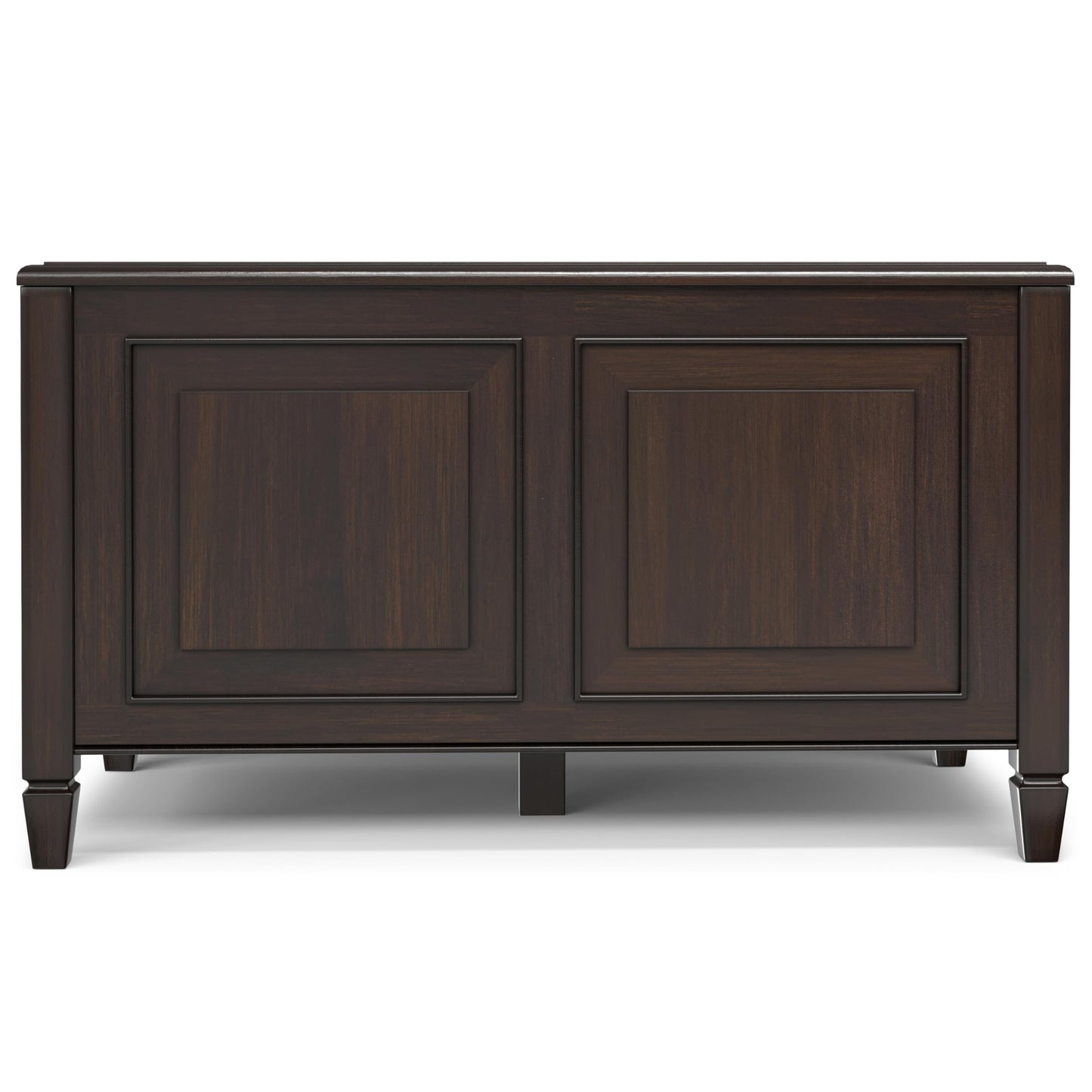 SIMPLIHOME Connaught Storage Bench - 36 inch Wide Solid Wood Small Trunk Bench in Chestnut Brown, Traditional Bench for Entryway with Lift-Up Lid and Dual Hidden Compartments