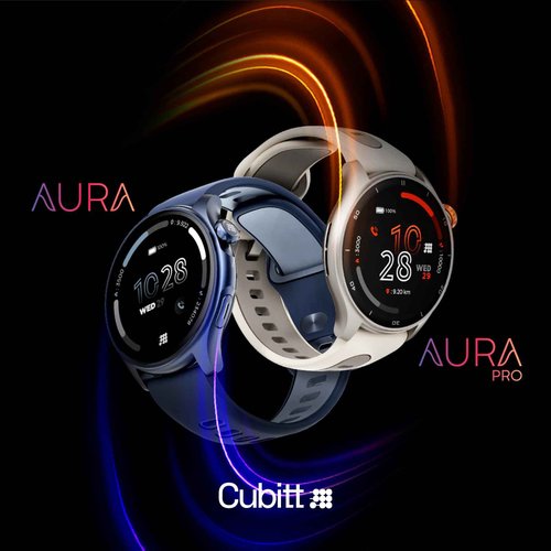 Cubitt Aura Smartwatch/Fitness Tracker with 1.43" Touch AMOLED Screen, Bluetooth Calling, 60+ Sports, Blood Oxygen, Heart Rate, Stress/Sleep Monitor, Waterproof, Step Counter, Compass Support