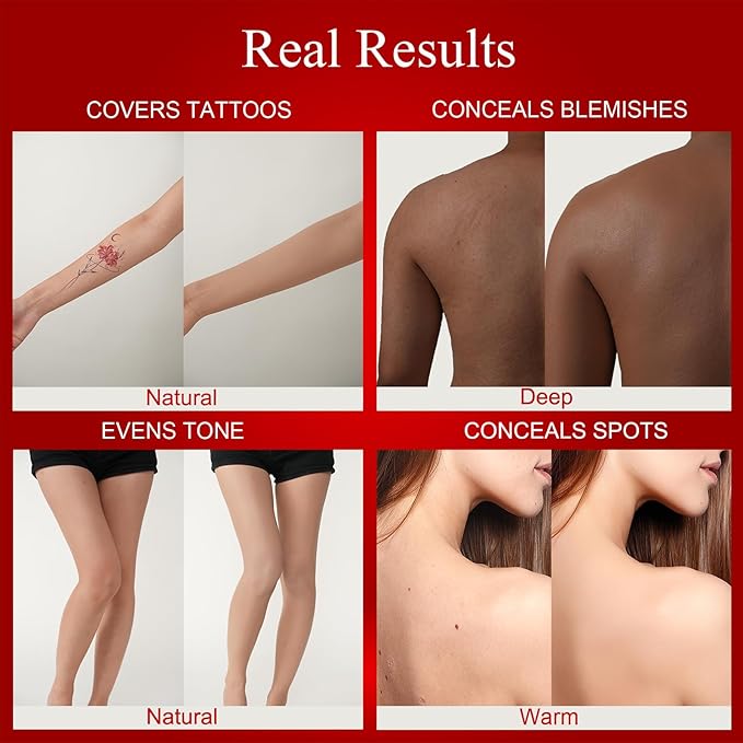 Body Coverage Perfector - Tattoo Cover Up Makeup,Body Foundation,Waterproof No Transfer Leg & Body Makeup (Warm)