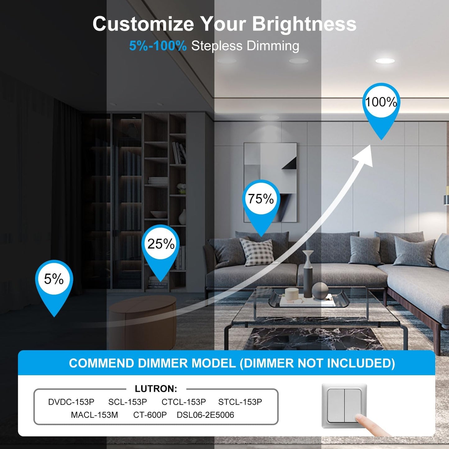 Elaruslux 12 Pack 7 Inch 3CCT Ultra-Thin LED Recessed Light with Junction Box, 3000K/4500K/6000K Selectable, 18W Eqv 125W, Dimmable Canless Downlight, 1600LM High Brightness