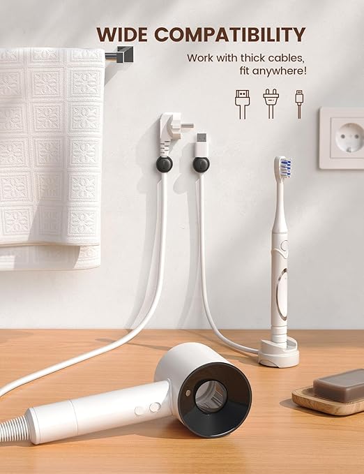 Lamicall 12Pack Rotatable Cord Organizer, Desk Office Nightstand Accessories - Cable Management Clips, Desk Phone Charger Holder Gadgets, Wire Organizer Keeper Home Workspace Dorm Organizers