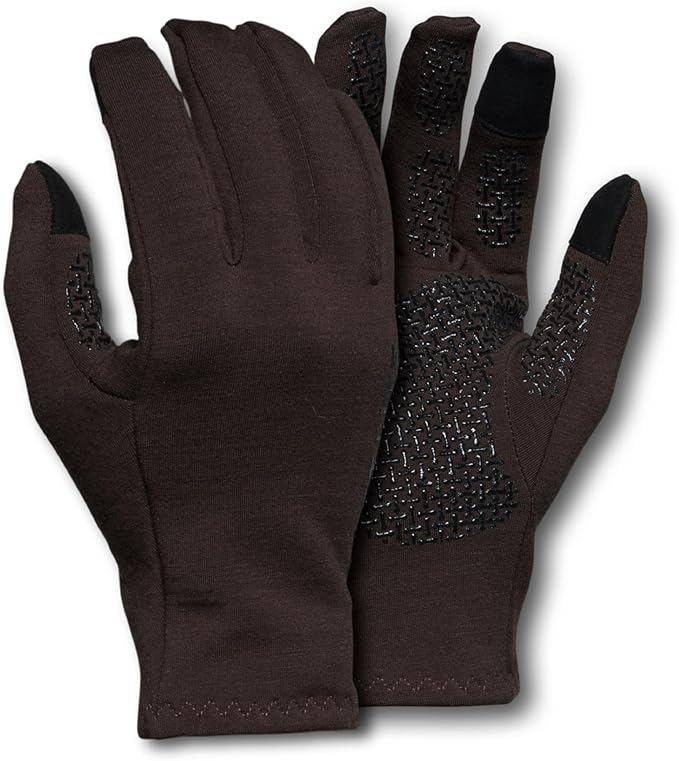 First Lite Rugged Wool Fleece Glove - Heavyweight Merino Wool Hunting Gloves with Silicone Grip and Touchscreen Compatible