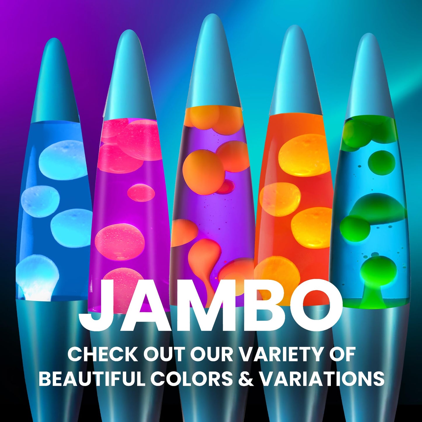 JAMBO 16" Beautiful Lamp- Blue with Yellow/Green Wax, Relaxing Liquid Light, Night Light Nightlight, Home Decor Living Room Office Bedroom Lamp for Adults Teens Kids, Magma Motion