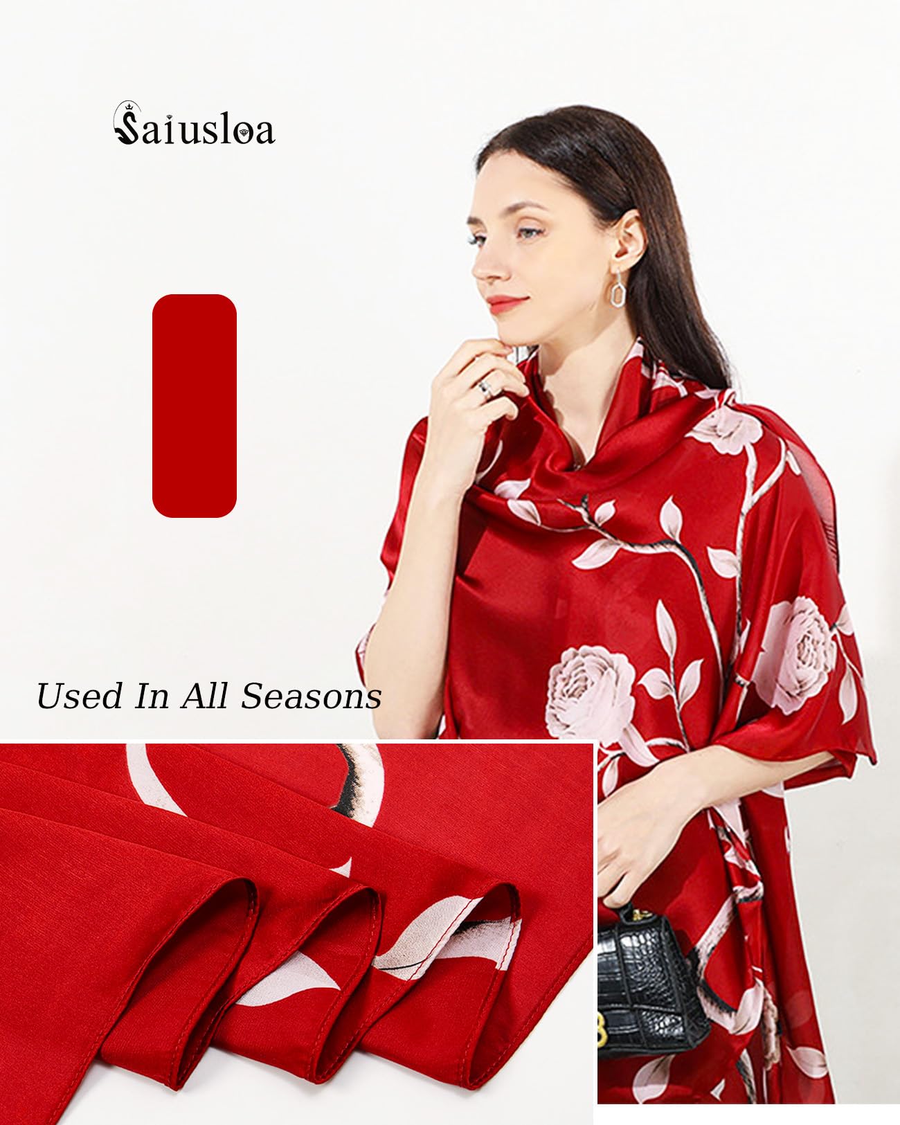 Dress Scarves Shawl Wraps Long Silky Scarf for Women Dressy Fashion Lightweight for Decorative Formal Evening Gowns-1001
