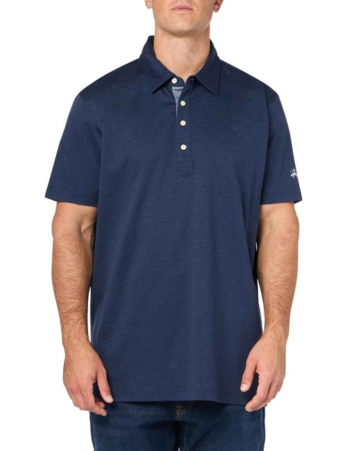 Brooks Brothers Men's Short Sleeve Performance Stretch Polo Shirt, Navy, Large
