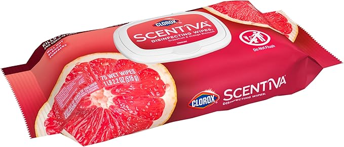 Clorox Scentiva Disinfecting Wipes, Grapefruit and Orange Blossom, 75 Ct., Pack of 3 (Pack May vary)