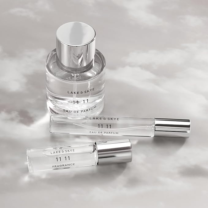 Lake & Skye 11 11 Eau de Parfum Travel Spray, Long Lasting Fragrance, 0.5 fl oz (15 ml) - Sheer & Uplifting Scent, Skin Musk
