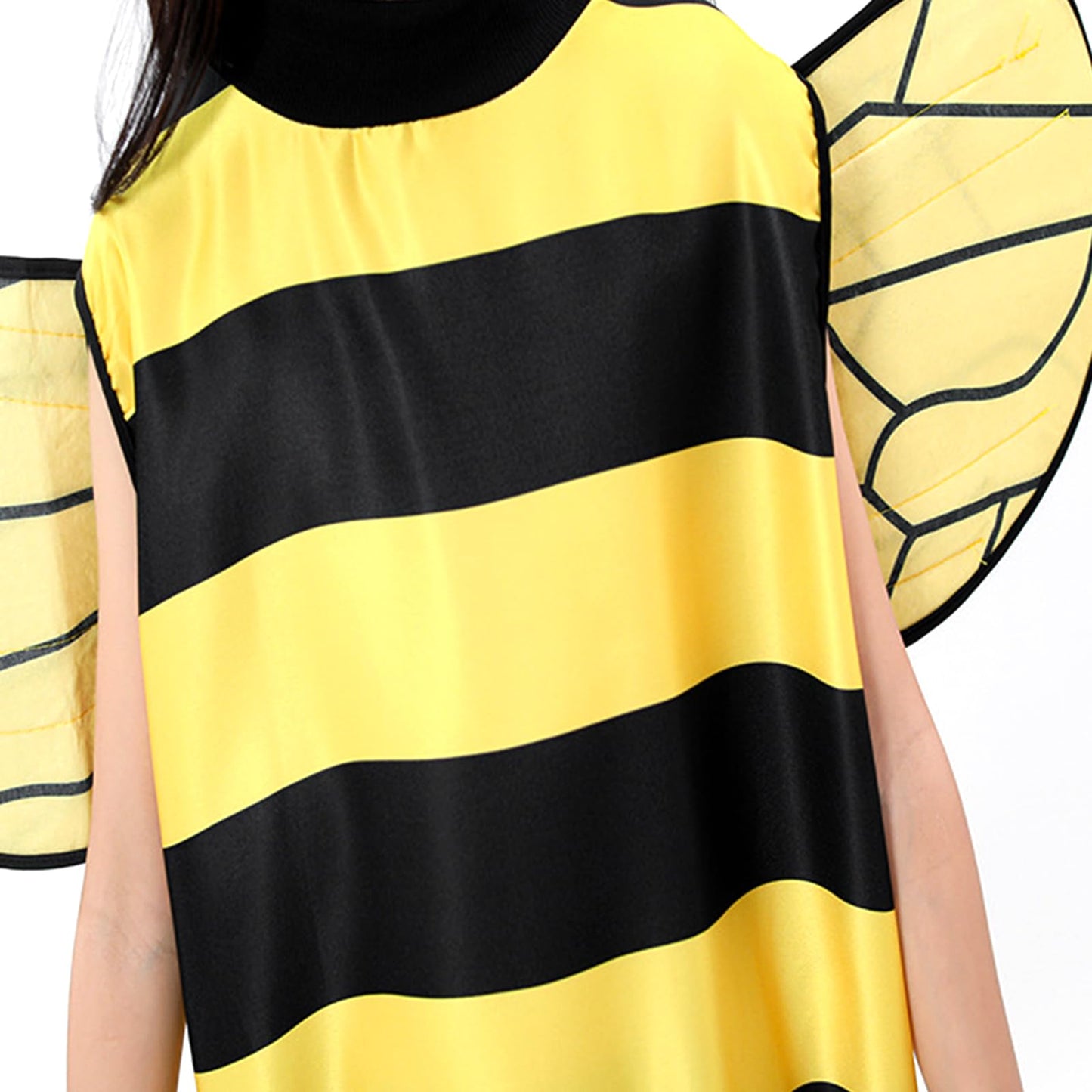 TUSAUW Bee Costume Toddler Halloween Costumes for Girls Womens Kids Adults Halloween Cosplay Costume Role Play Dress Up with Headband Jacket Wings Leggings for Halloween Theme Party(Size L)