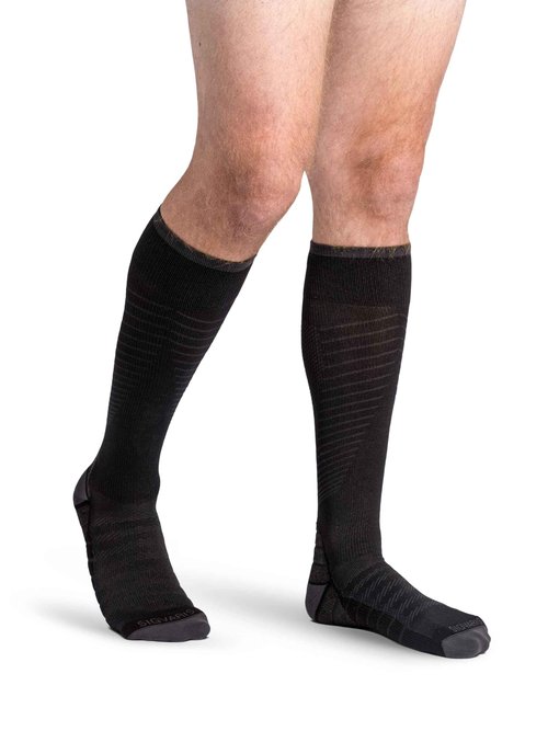 Unisex Motion Flow Tech Compression Socks 20-30mmHg - for Men & Women - Graduated Stockings for Varicose Veins, Edema, Athletes, Pregnancy, Travel, Nurses, Runners & DVT - Black - Large Long