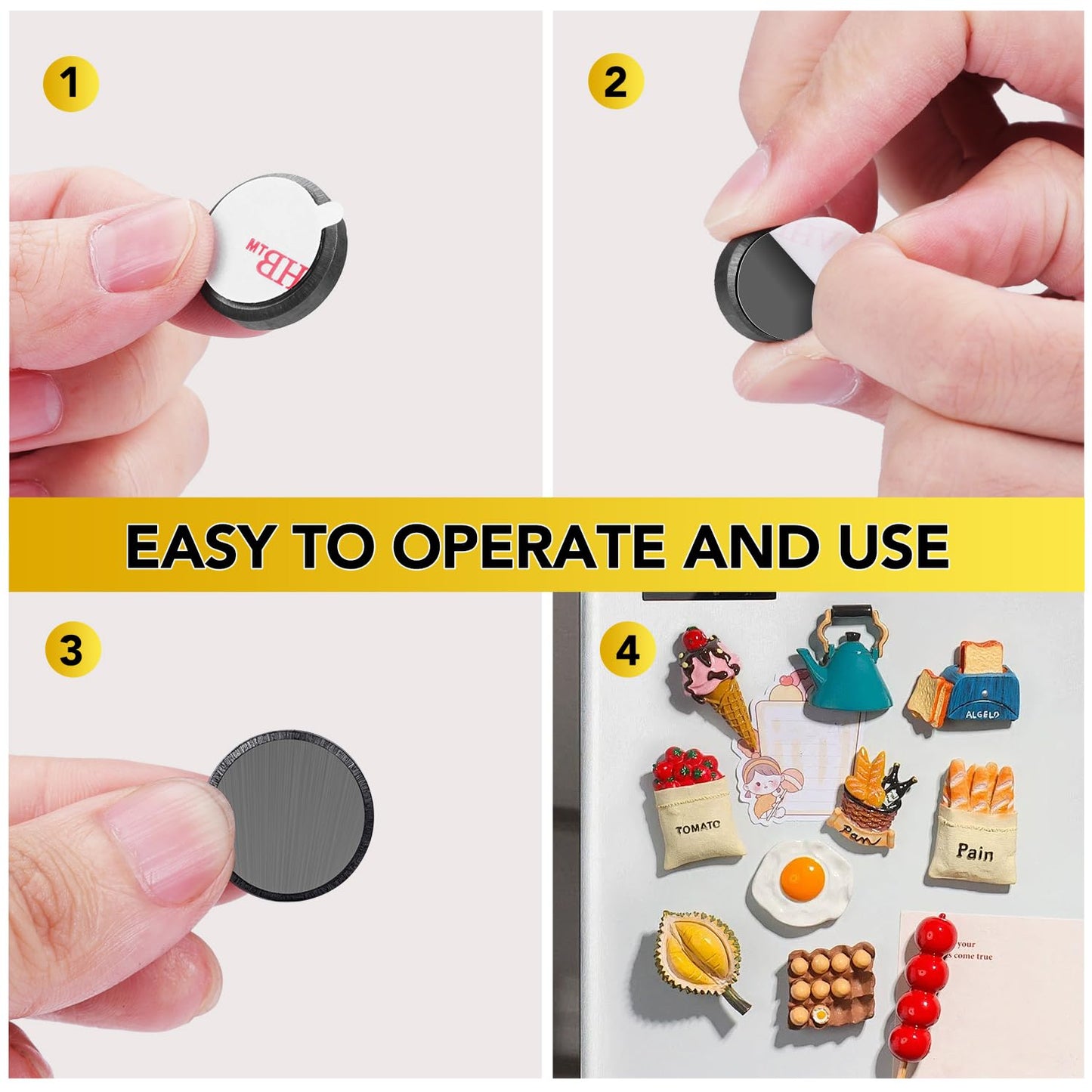 DIYMAG Strong Magnetic Adhesive Dots 100Pcs 0.47x0.12Inch Fridge Refrigerator Magnet for Crafts Whiteboard with Adhesives Backing Magnetic Small Black Button Ceramic Circle Round Heavy Duty