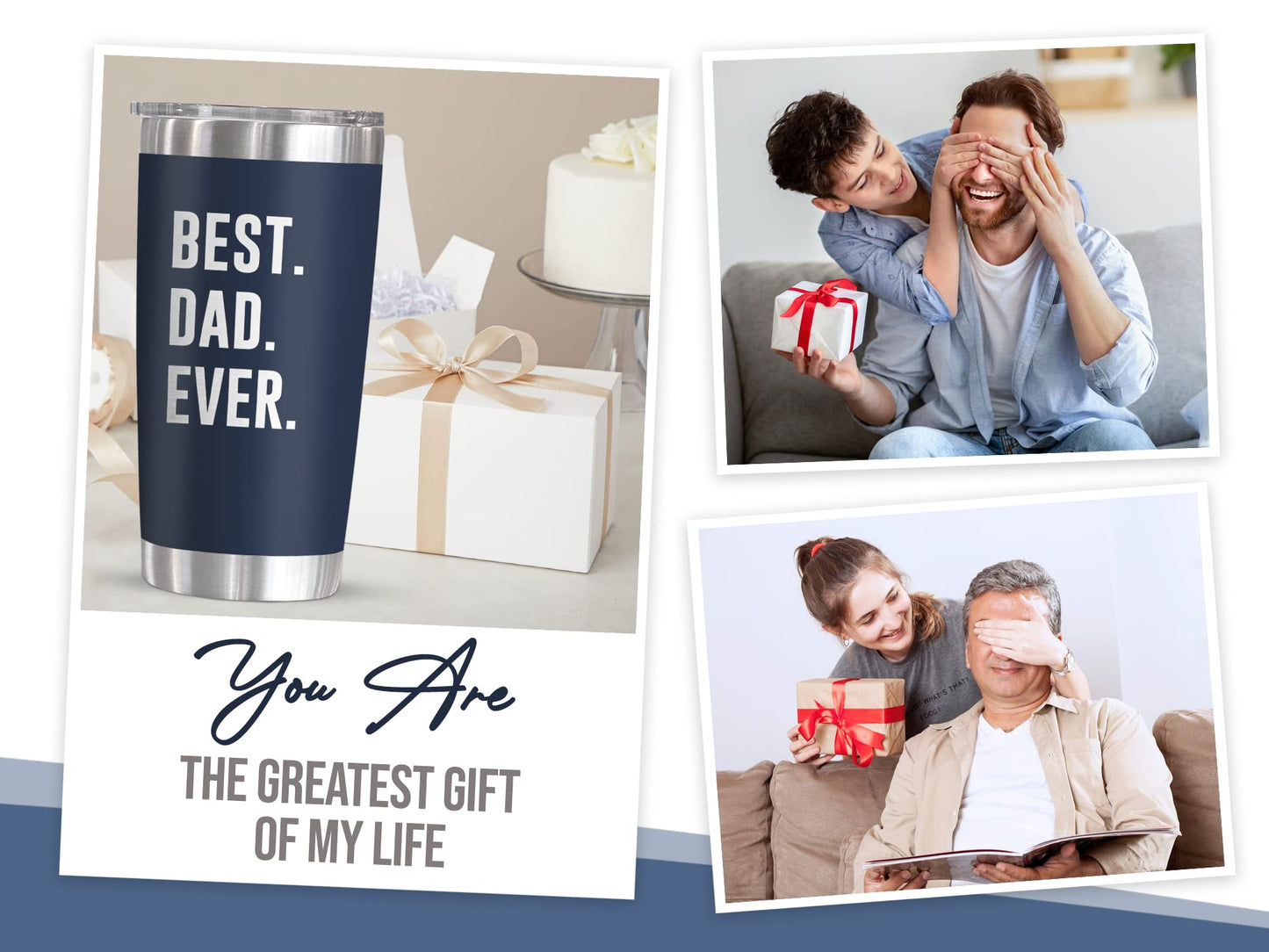 TEEZWONDER Gifts for Dad from Daughter Son - 20 oz Stainless Steel Insulated Coffee Tumbler with Lid - Birthday Gifts for Dad Who Wants Nothing, Mens Birthday Gift Ideas