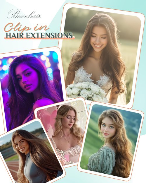 Benehair Clip in Hair Extensions Real Human Hair 22inch Double Weft Dark Brown Hair Extensions Clip in Human Hair Invisible Lace Weft Straight Hair Extensions Clip ins 7pcs with 16 Clips 130g #2