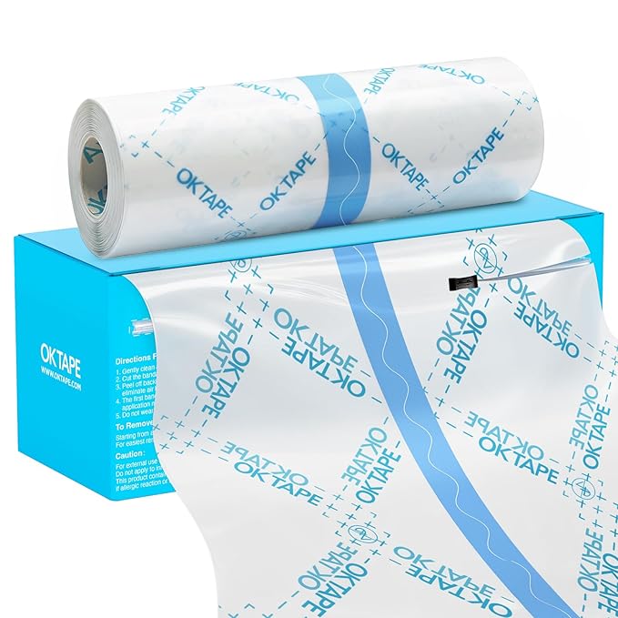 OK TAPE Tattoo Aftercare Bandage with Sliding Cutter(6 in x 6 yd),Second Skin Tattoo Cover Up Patch for Faster Healing and Skin Recovery,Waterproof Transparent Latex-Free Film,Tattoos Supplies