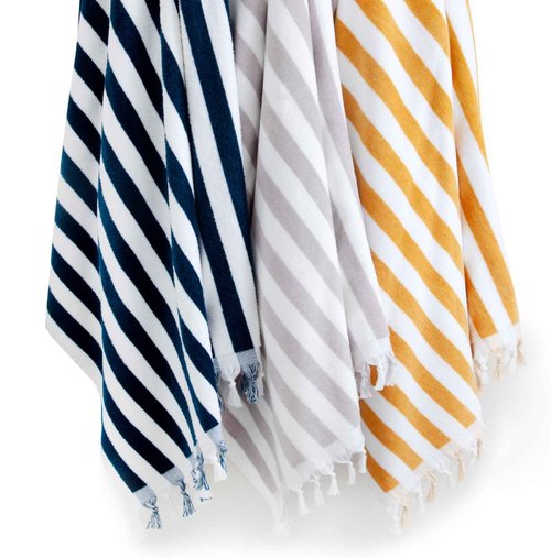 Kassatex Cannes Beach Towels (Yellow/White)