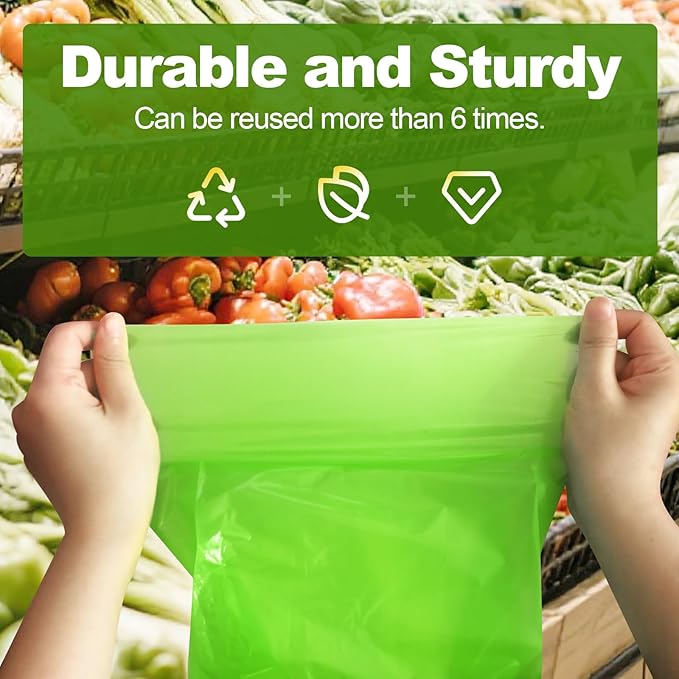 Green Fresh Bags, Keep it Fresh Produce Bags Reusable Green Fresh Bags Keeps Fruits, Vegetables and Cut Flowers, Fresh Longer, BPA-Free (40 Pack)