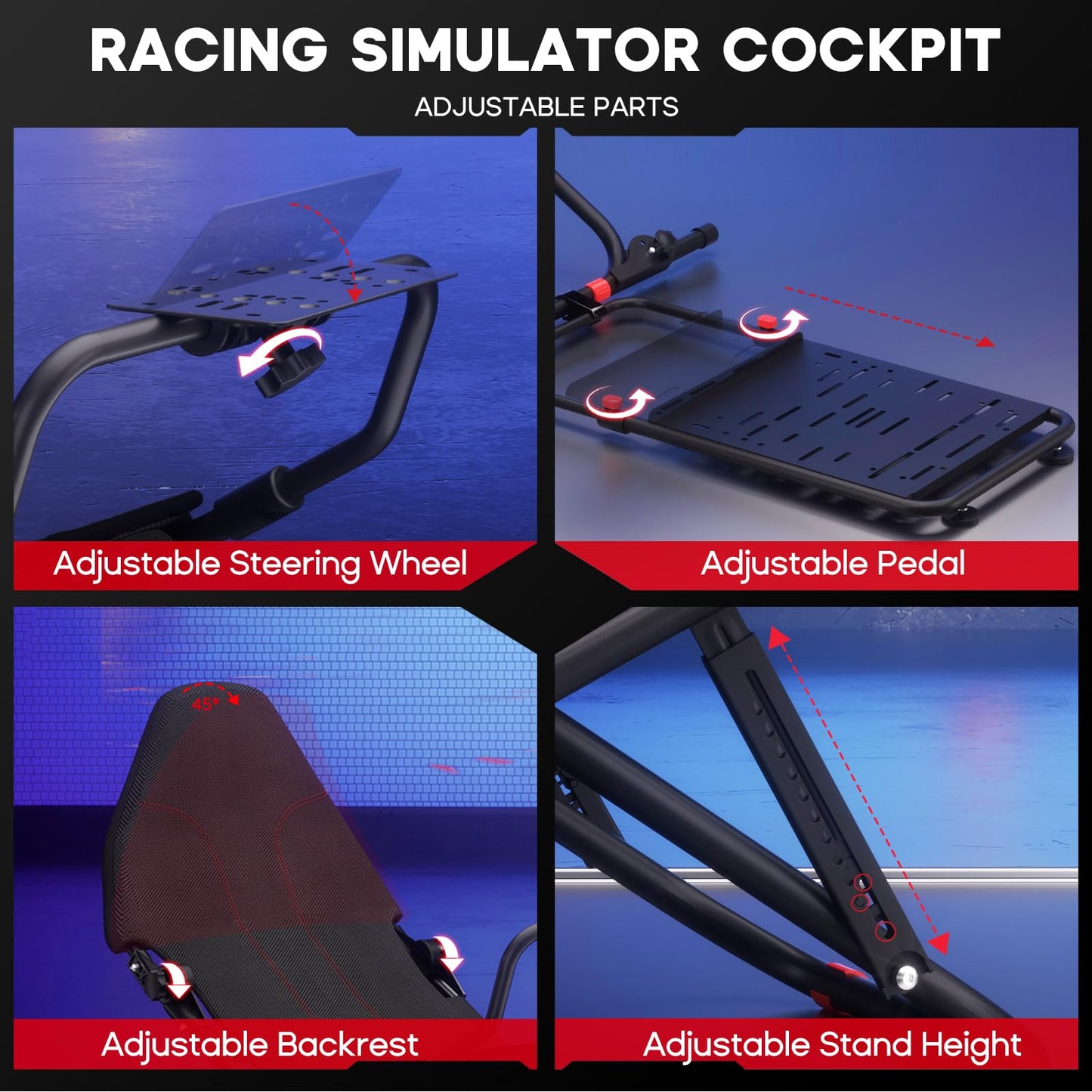 DIWANGUS Racing Simulator Cockpit with TV Stand, Foldable Racing Wheel Stand with TV Mount and Seat, Sim Racing Cockpit Compatible with Logitech G29/920/923/27/25, Thrustmaster T248/X/T300RS/T150/458/TX for Xbox PS4 PS5