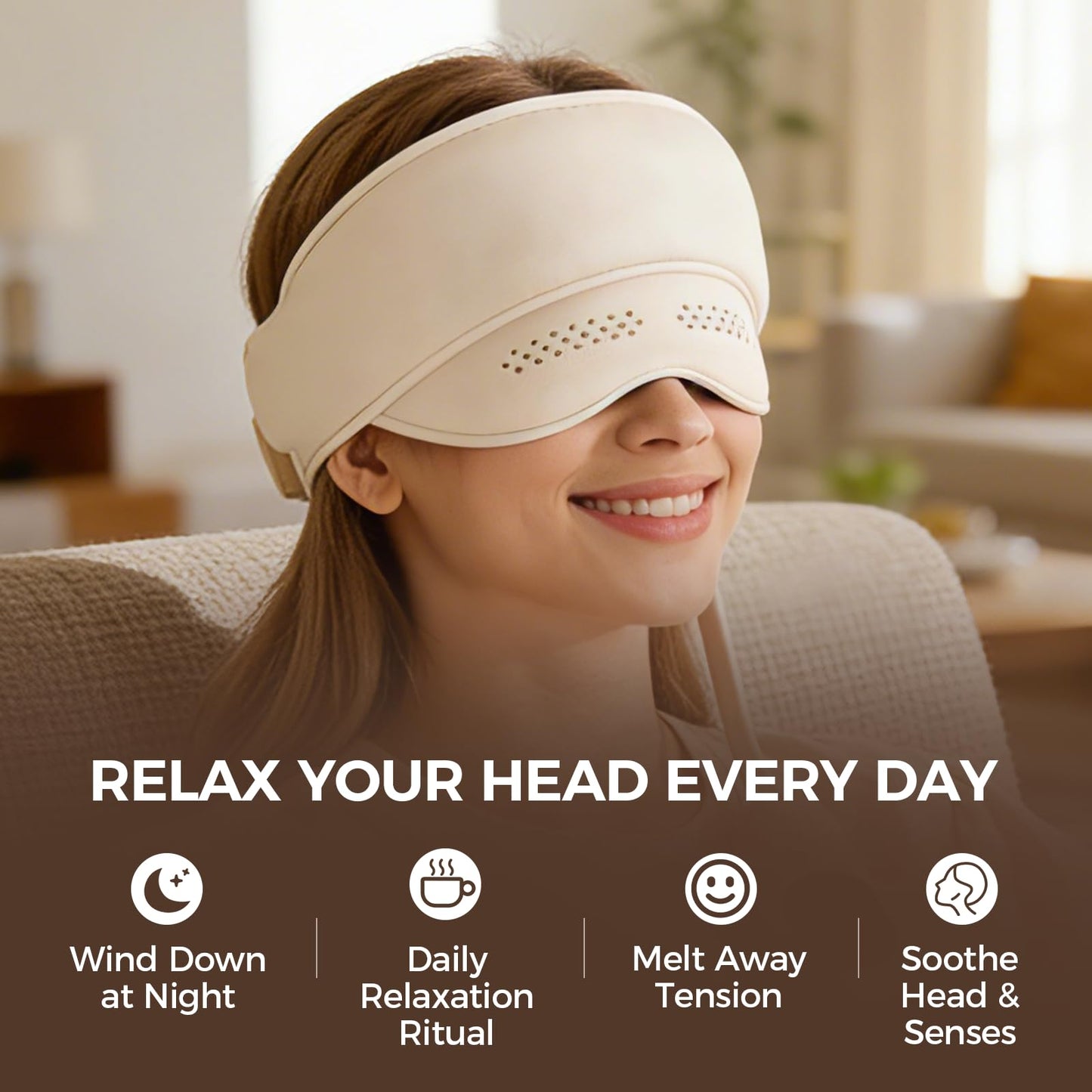 Nubilee Dreamweaver Pro Sleep Mask, Eye & Head Massager with Remote, Christmas Birthday Gifts for Women Men, Relaxing Eyes and Better Sleep for Men Dad Her Him (1)