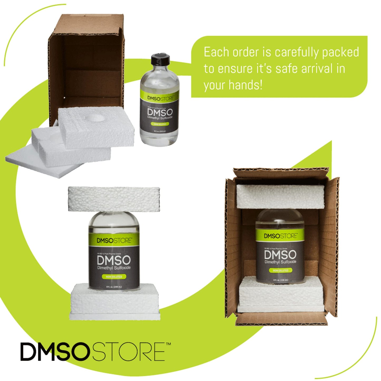 DMSO 8 oz. Glass Bottle Non-diluted 99.995% Pure Low Odor Pharma Grade Liquid Dimethyl Sulfoxide Super High Quality Made by DMSO Store