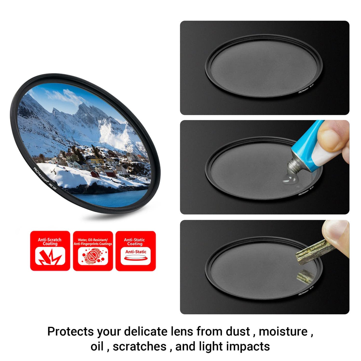 Profezzion Multi-Coated 40.5Mm Uv Filter, Ultra Slim Ultraviolet Protection Filter For Sony Zve10 Zv-E10 Zv1F Zv-1F A6000 A6100
