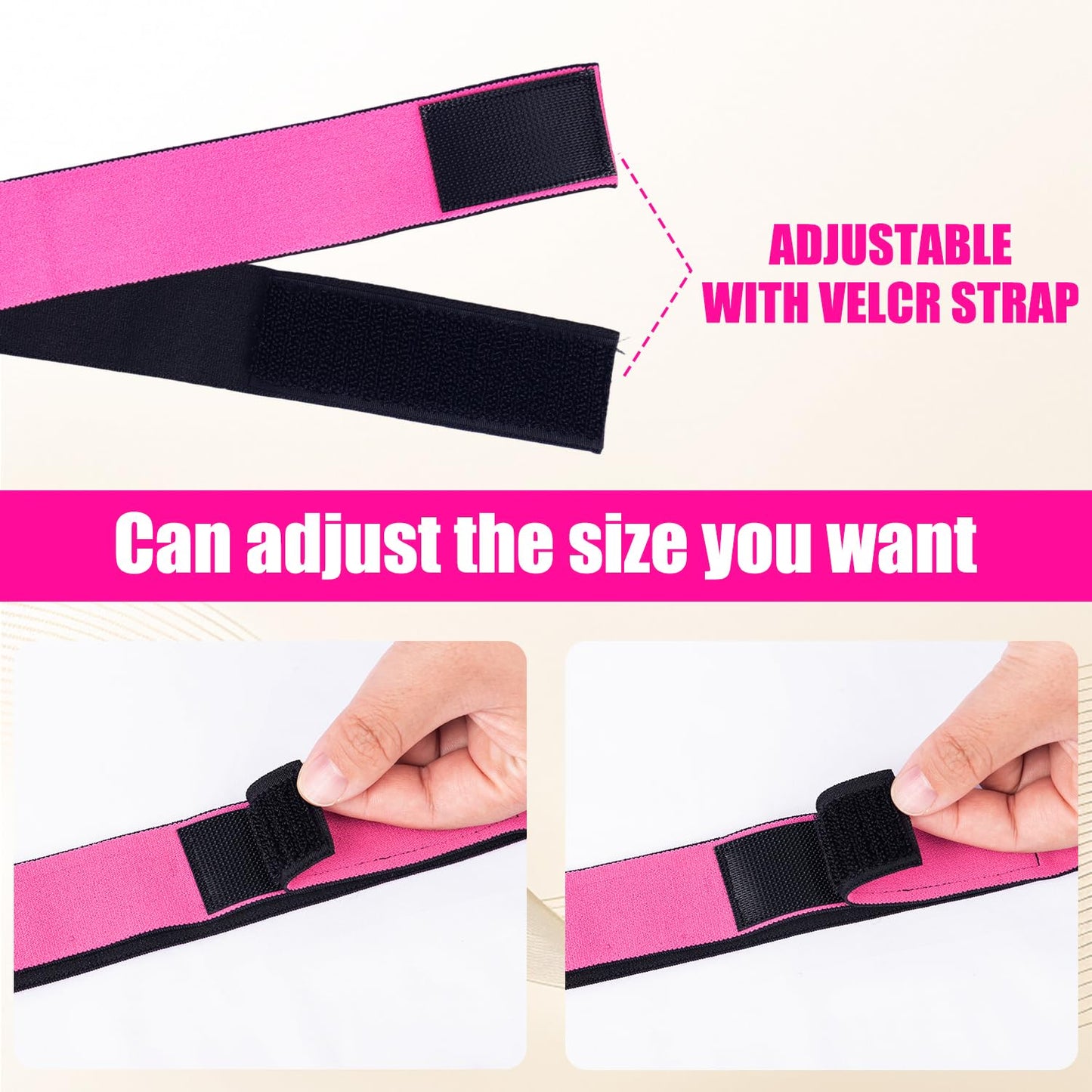 Wig Band for Lace Front 4 Pack Elastic Bands, Two-Sided Design Wig Grip Band for Women Hair, Fashion Hair Accessory. (rosa red,