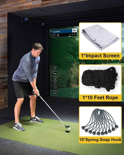 amazgolf Golf Simulator Impact Screen（118 * 78 98 * 98 118 * 118 118 * 138） for Golf Training, Indoor Golf Simulators, Washable Golf Impact Screen for Golf Practice (118 * 78inch)