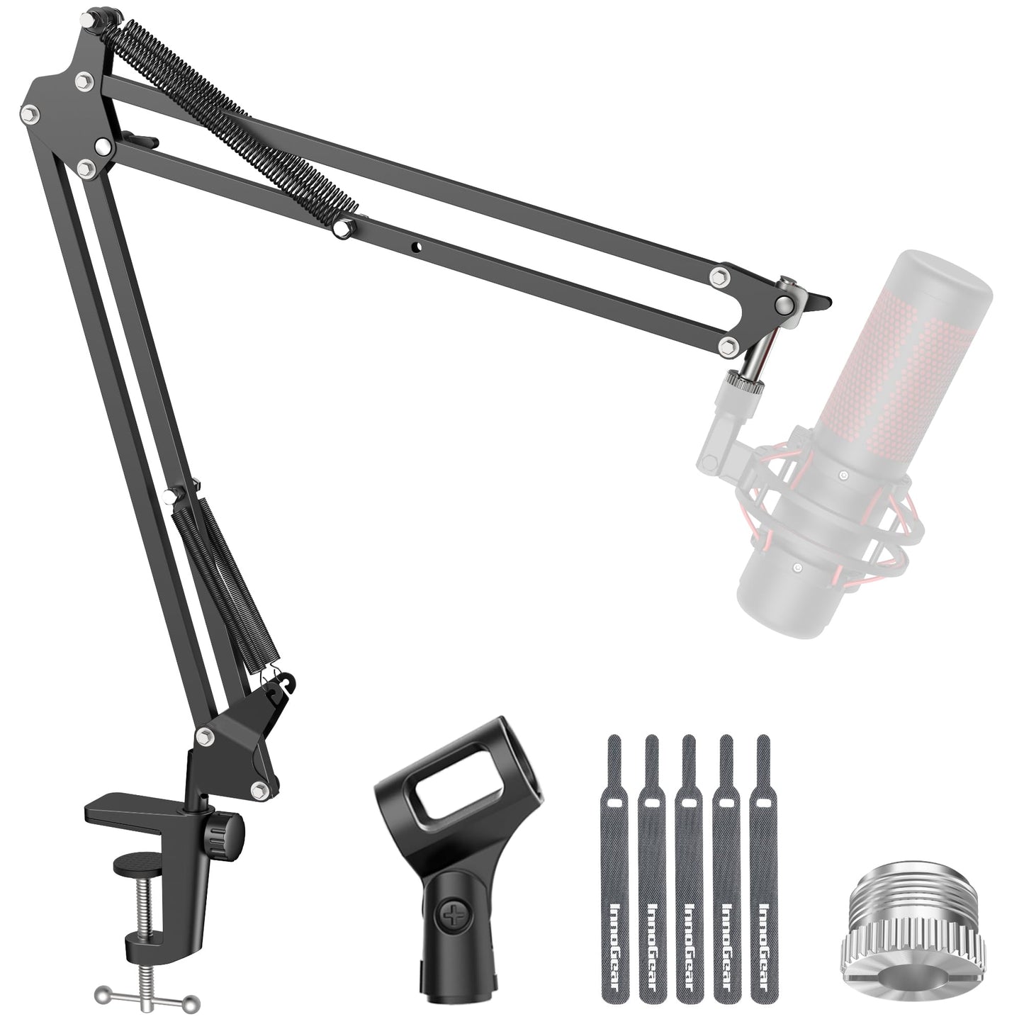 Innogear Boom Arm Microphone Mic Stand For Blue Yeti Hyperx Quadcast Solocast Snowball Fifine Shure Sm7B And Other Mic, Medium
