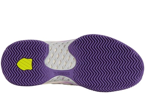 K-Swiss Women's Express Light 3 Padel Shoe, Snow White/Purple Heart/Evening Primrose, 10 M
