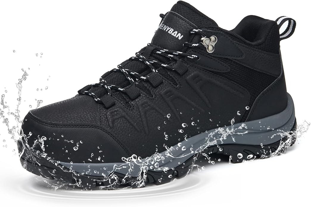 MENYBAN Waterproof Hiking Shoes Men Non-Slip Grip Ankle Support, Fashion Sneakers Tennis Walking Shoes Durable Comfort for...