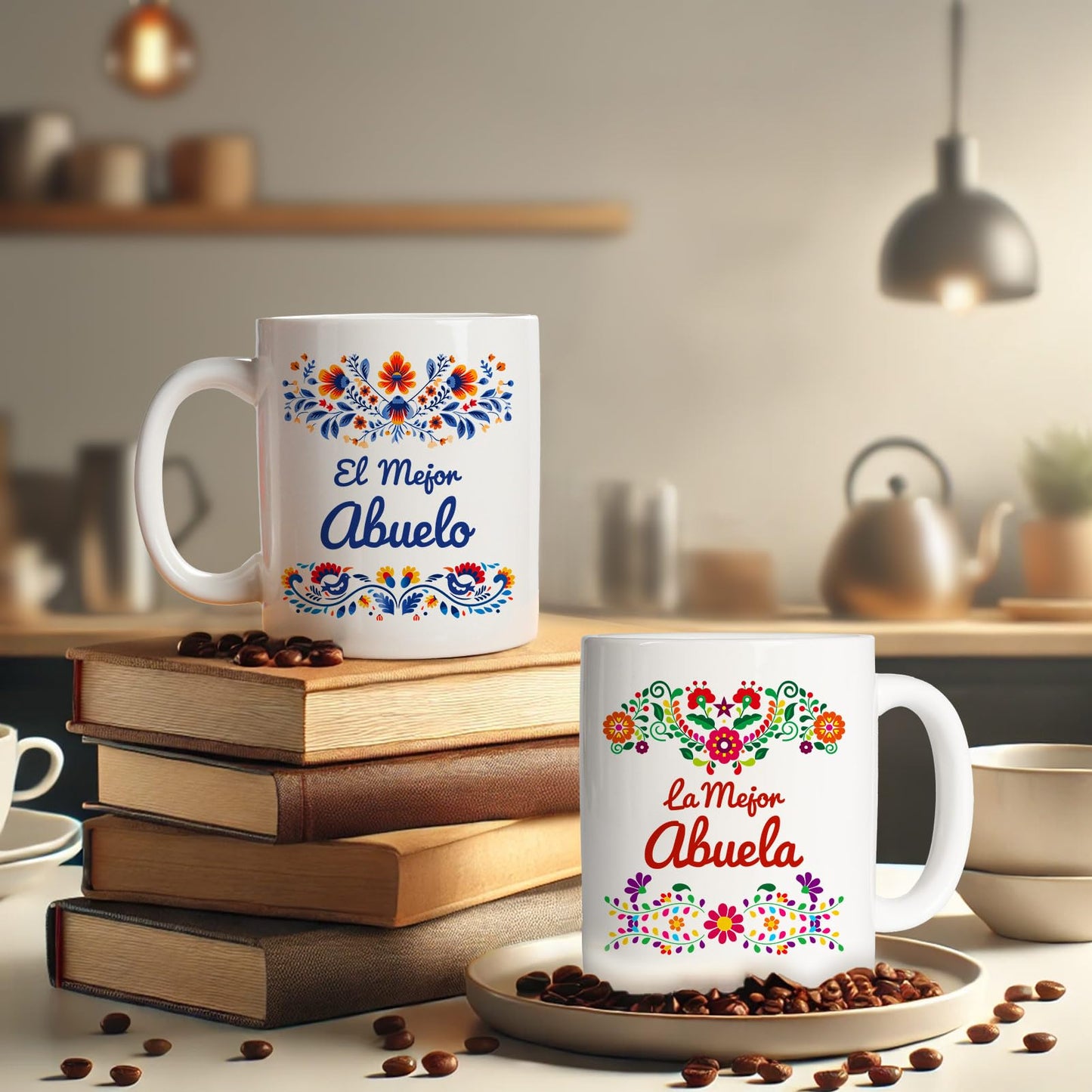 Breezy Valley Grandparents Gifts for Grandma Grandpa from Grandkids - Grandma and Grandpa Birthday Gifts, Regalos Para Abuela Abuelo Gifts In Spanish, Best Grandma Grandpa Coffee Mugs Cup