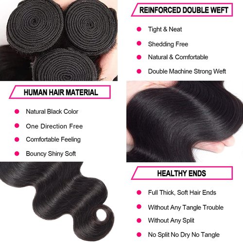 Silaiya Body Wave Bundles Human Hair 20 22 24 Inch 3 Bundles Human Hair 12A Brazilian Body Wave Hair Bundles 100% Unprocessed Virgin Hair Bundles Deals Human Hair Weave Bundles Human Hair Extension