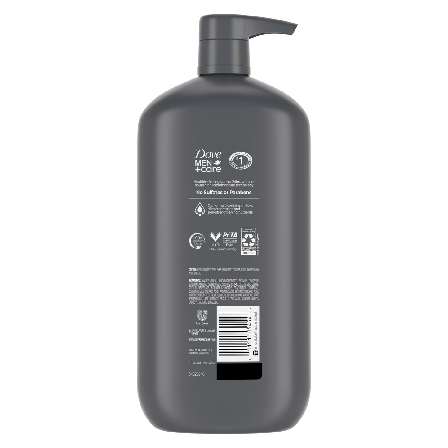 DOVE MEN + CARE Body & Face Wash Sensitive Skin For Hydrated, Smooth Skin - 30 oz