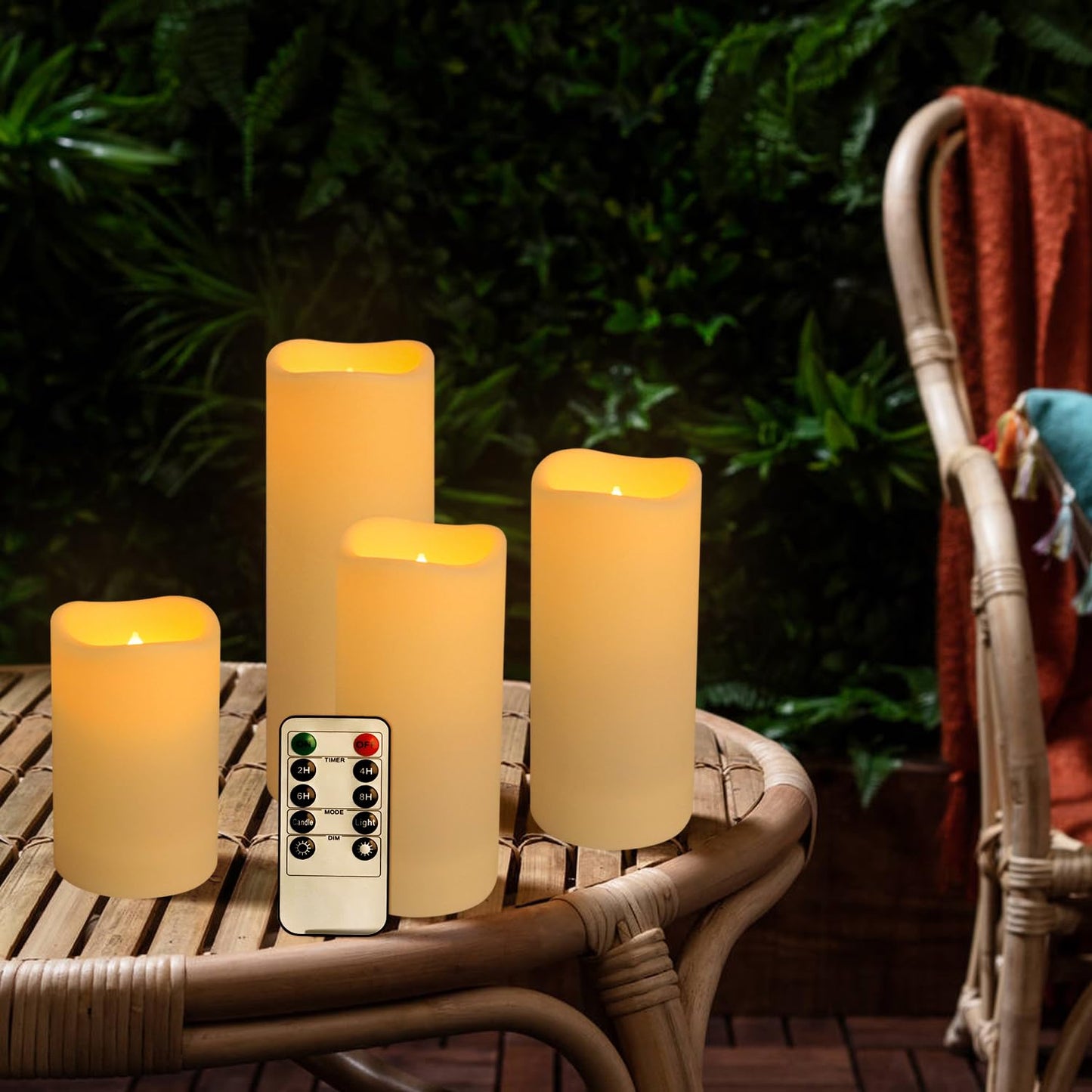 Wfmolcand 144-Pack LED Flameless Flickering Candles with Remote Control and 2/4/6/8 H Timer Led Pillar Candles of Wedding, Table, Halloween,Christmas Decorations and Special Occasions (Three Sizes)