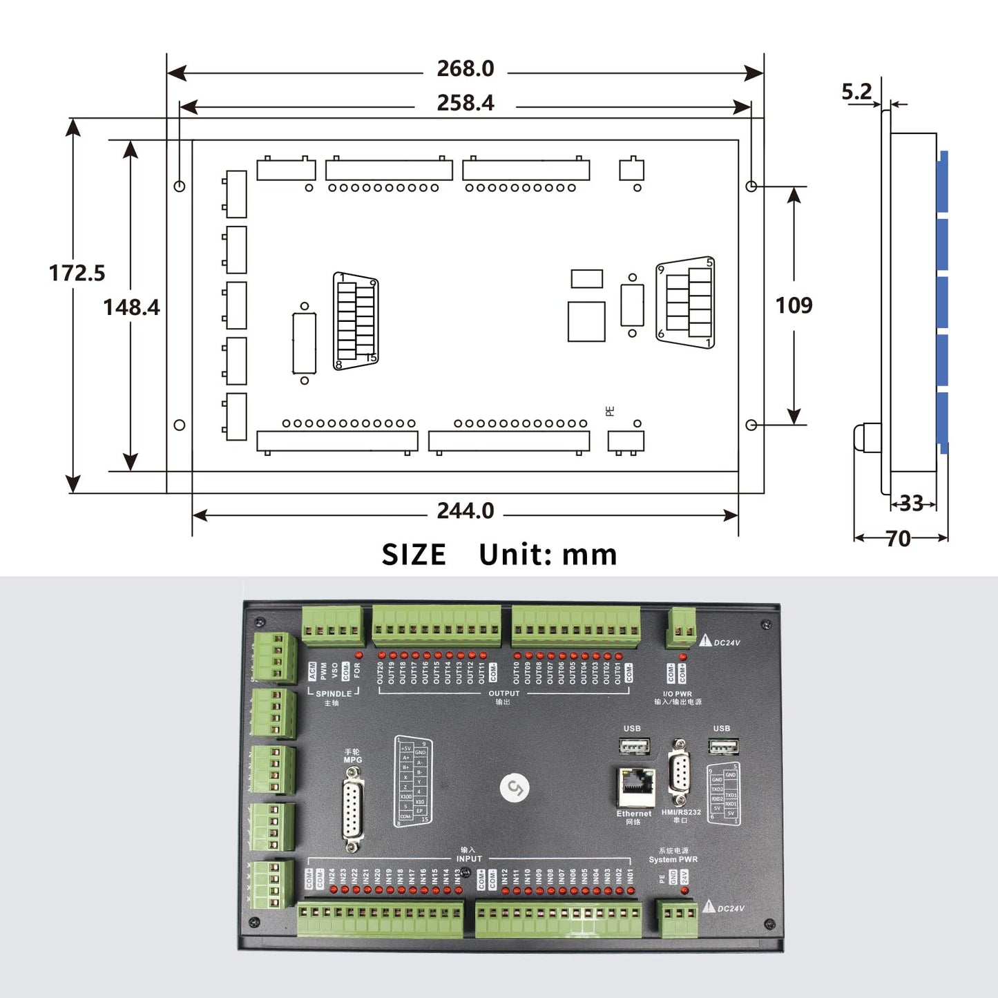 CNCTOPBAOS 5 Axis DDCS Expert CNC Controller System Offline Stand Alone Stepper Motor Driver Motion Control 1000KHz PLC+5 Axis Handwheel MPG Emergency Stop for CNC Router Milling Engraving Machine