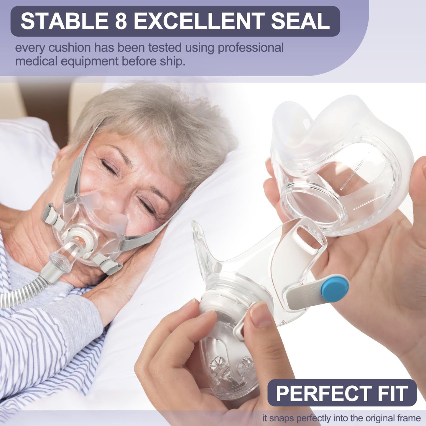 Replacement Cushion fo AirFit F30(M) Mask - 2 Packs Reliable Seal & Perfect Fit Full Face Mask Cushions, Compatible with Original F30 Frame(Medium)