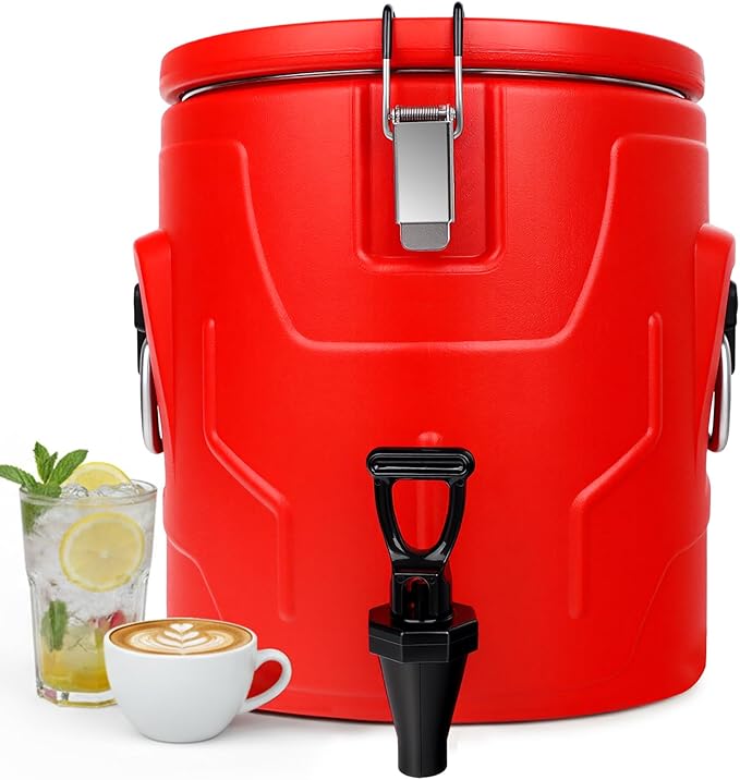 Beverage Dispenser 4 Gallon, Hot Drink Dispenser with 304 Stainless Steel Interior & Spout, Hot Water Dispenser for Partie...
