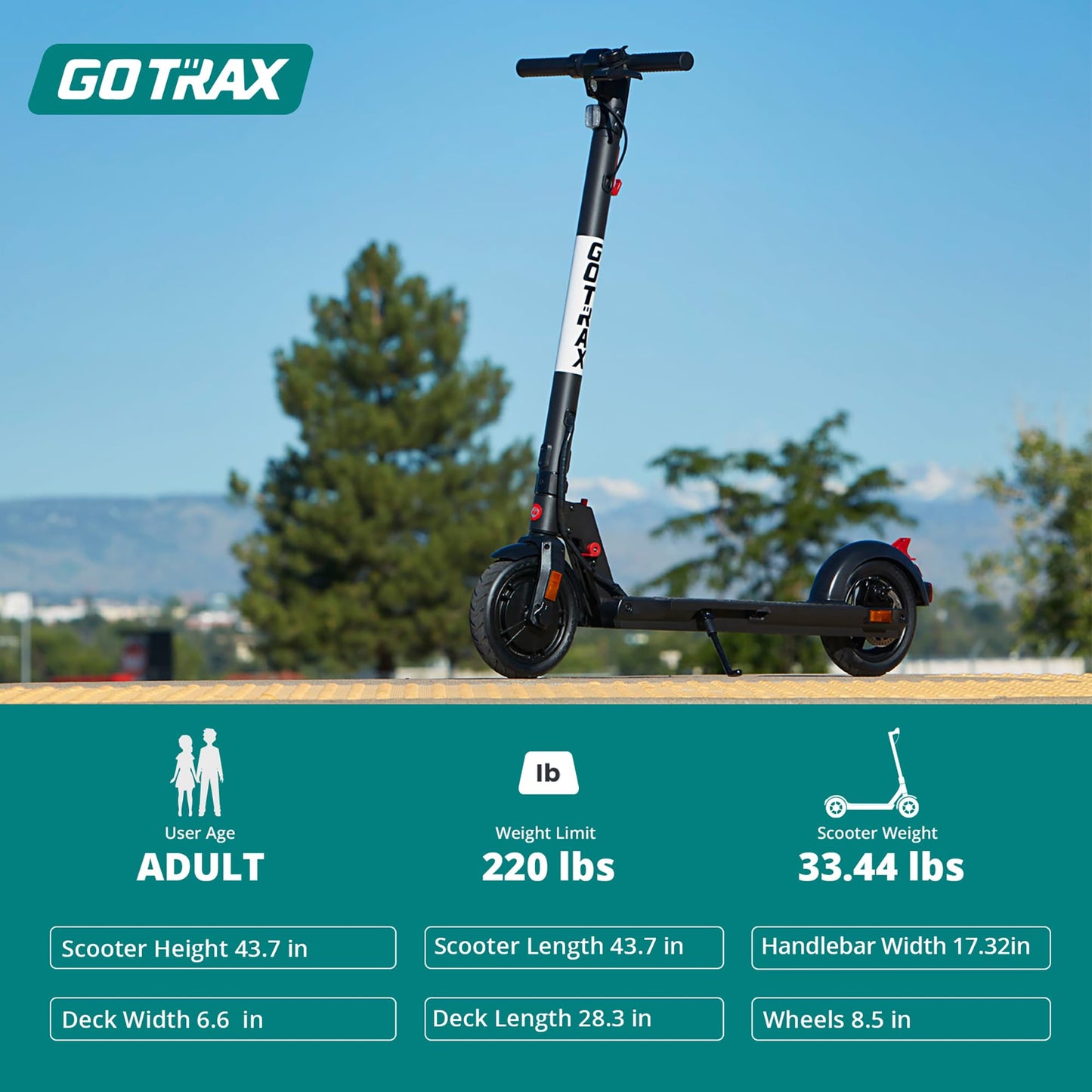 Gotrax XR Elite Electric Scooter for Adults, Max 16 Mile Range and 15.5Mph Speed 300W Motor, 8.5" Tire, with Long Life Battery Durable Aluminum Alloy Frame, Foldable E Scooter for Commute