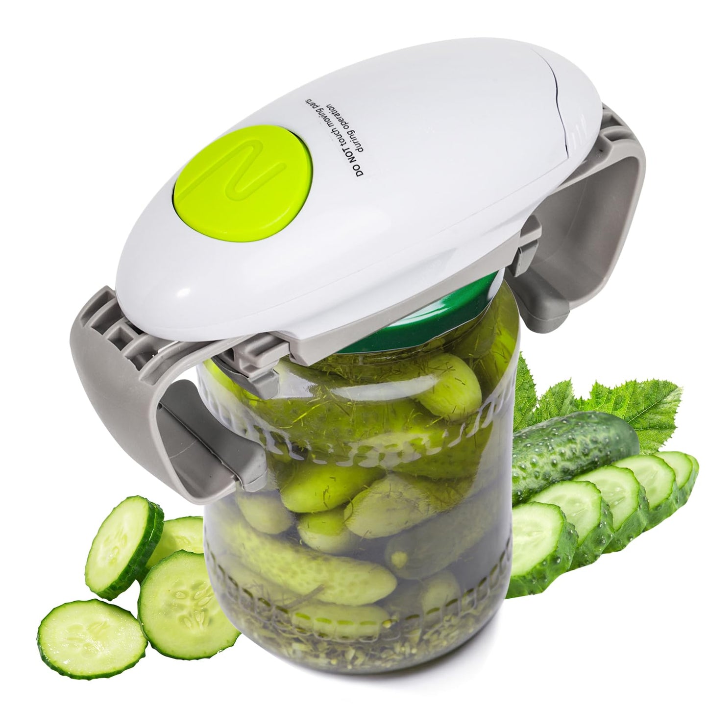 Electric jar opener for seniors, One touch automatic smart jar bottle lid openers for seniors with weak arthritis hands, Powerful hands free jar bottle opener, kitchen gadget
