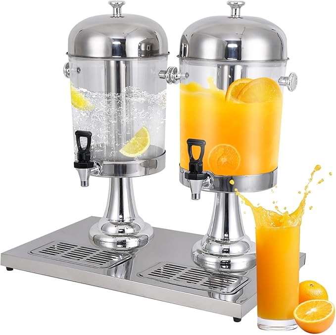 BAVNNRO 4.5 Gallon Drink Dispensers for Parties, Beverage Dispenser with Stand, Commercial Hot Cold Juice Dispenser with I...
